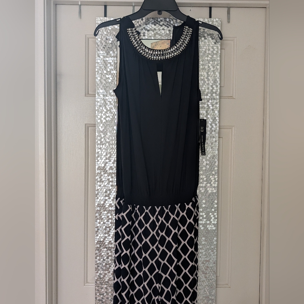 INC Black And White Pantsuit